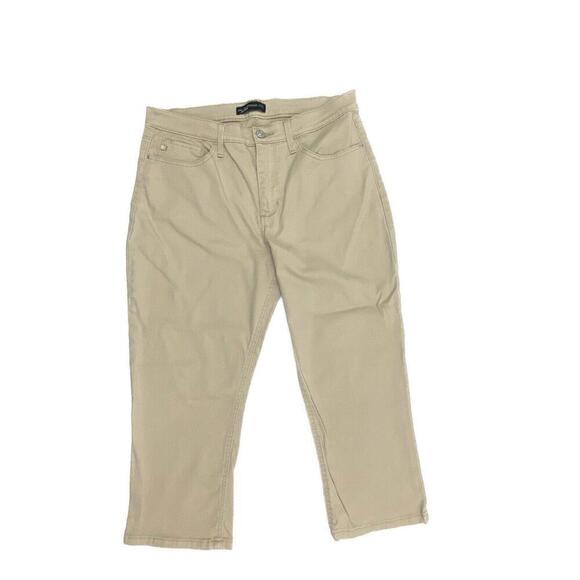 Lee Capri Women's size 14 Beige Tan Medium Wash Denim Jeans - Picture 1 of 4
